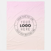 アップロードしたロゴ | 編集可能な循環文字 フリースブランケット (正面)