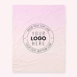 アップロードしたロゴ | 編集可能な循環文字 フリースブランケット