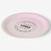 アップロードしたロゴ | 編集可能な循環文字 ペーパープレート (アングル)