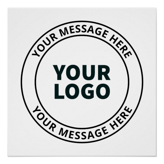 アップロードしたロゴ+編集可能な循環文字 ポスター (正面)