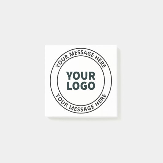 アップロードしたロゴ+編集可能な循環文字 ポストイット (正面)