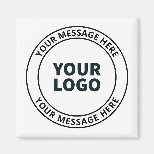 アップロードしたロゴ+編集可能な循環文字 マグネット (正面)