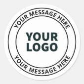 アップロードしたロゴ+編集可能な循環文字 ラウンドシール (正面)