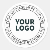 アップロードしたロゴ+編集可能な循環文字 ラウンドシール (正面)