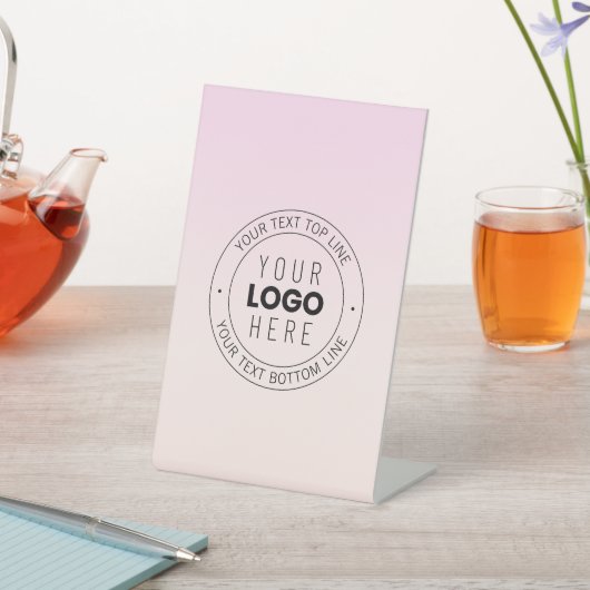 アップロードしたロゴ | 編集可能な循環文字 台座サイン (インサイチュ)