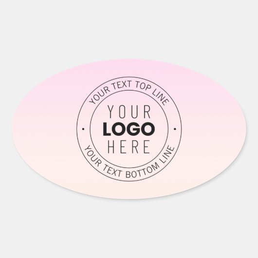 アップロードしたロゴ | 編集可能な循環文字 楕円形シール (正面)