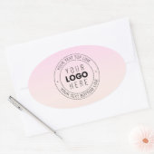 アップロードしたロゴ | 編集可能な循環文字 楕円形シール (封筒)