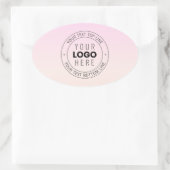 アップロードしたロゴ | 編集可能な循環文字 楕円形シール (バッグ)