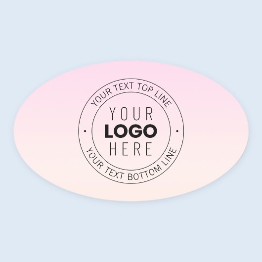 アップロードしたロゴ | 編集可能な循環文字 楕円形シール