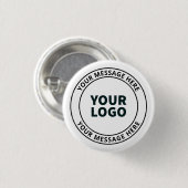 アップロードしたロゴ+編集可能な循環文字 缶バッジ (正面&裏面)