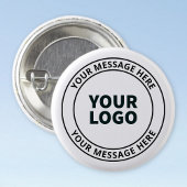 アップロードしたロゴ+編集可能な循環文字 缶バッジ