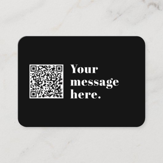 アップロードした独自のQRコードおよび編集可能レトロ文字 エンクロージャーカード (正面)