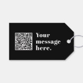 アップロードした独自のQRコードおよび編集可能レトロ文字 ギフトタグ (正面(横))