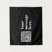 アップロードした独自のQRコードおよび編集可能レトロ文字 タペストリー (正面)