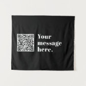 アップロードした独自のQRコードおよび編集可能レトロ文字 タペストリー (正面(横))