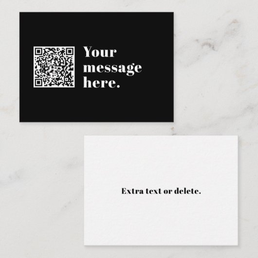 アップロードした独自のQRコードおよび編集可能レトロ文字 ノートカード (正面/裏面)