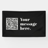 アップロードした独自のQRコードおよび編集可能レトロ文字 横断幕 (横)