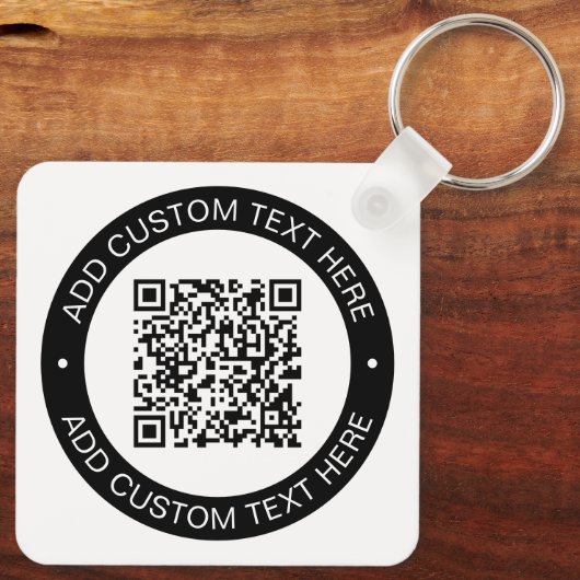 アップロードした独自のQRコードまたはイメージで置き換え キーホルダー (裏面)