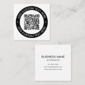 アップロードした独自のQRコードまたはイメージで置き換え スクエア名刺 (正面/裏面)