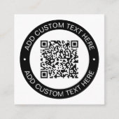 アップロードした独自のQRコードまたはイメージで置き換え スクエア名刺 (正面)