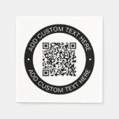 アップロードした独自のQRコードまたはイメージで置き換え スタンダードカクテルナプキン (正面)