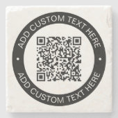 アップロードした独自のQRコードまたはイメージで置き換え ストーンコースター (正面)