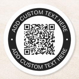アップロードした独自のQRコードまたはイメージで置き換え ラウンドペーパーコースター