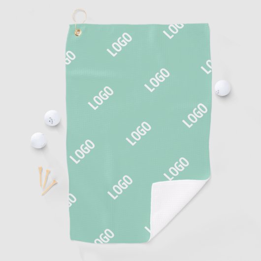 アップロードした画像またはロゴを並べて表示 | 光ティール（緑がかった色） ゴルフタオル (インサイチュ)