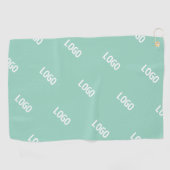 アップロードした画像またはロゴを並べて表示 | 光ティール（緑がかった色） ゴルフタオル (横)