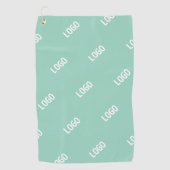 アップロードした画像またはロゴを並べて表示 | 光ティール（緑がかった色） ゴルフタオル (正面)