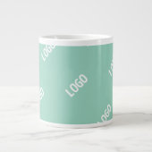 アップロードした画像またはロゴを並べて表示 | 光ティール(緑がかった色) ジャンボコーヒーマグカップ (正面)