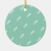 アップロードした画像またはロゴを並べて表示 | 光ティール(緑がかった色) セラミックオーナメント (正面)