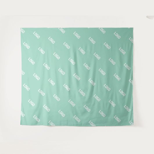 アップロードした画像またはロゴを並べて表示 | 光ティール（緑がかった色） タペストリー (正面(横))