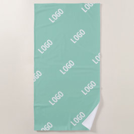アップロードした画像またはロゴを並べて表示 | 光ティール（緑がかった色） ビーチタオル