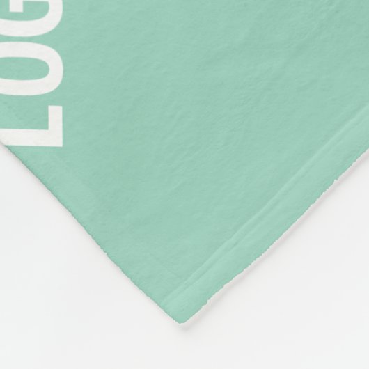 アップロードした画像またはロゴを並べて表示 | 光ティール（緑がかった色） フリースブランケット (角)