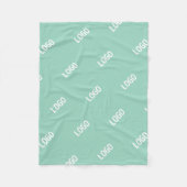 アップロードした画像またはロゴを並べて表示 | 光ティール（緑がかった色） フリースブランケット (正面)