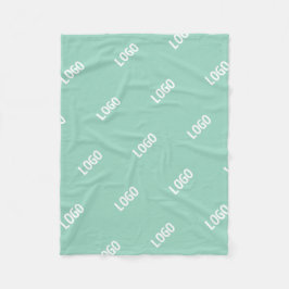 アップロードした画像またはロゴを並べて表示 | 光ティール（緑がかった色） フリースブランケット
