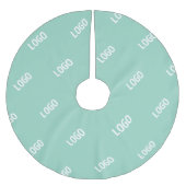 アップロードした画像またはロゴを並べて表示 | 光ティール(緑がかった色) ブラッシュドポリエステルツリースカート (正面)