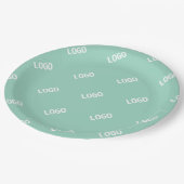 アップロードした画像またはロゴを並べて表示 | 光ティール(緑がかった色) ペーパープレート (アングル)