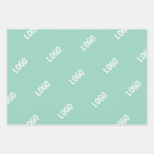 アップロードした画像またはロゴを並べて表示 | 光ティール（緑がかった色） ラッピングペーパーシート (正面3)