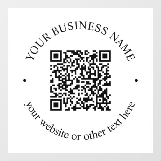 アップロードしたQRコードと編集可能な円形テキスト ウィンドウサイン (シート)