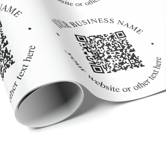 アップロードしたQRコードと編集可能な円形テキスト ラッピングペーパー (ロールコーナー)