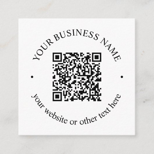 アップロードしたQRコードと編集可能な循環文字 エンクロージャーカード (正面)