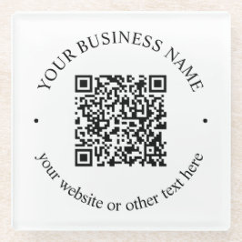 アップロードしたQRコードと編集可能な循環文字 ガラスコースター