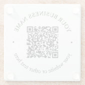 アップロードしたQRコードと編集可能な循環文字 ガラスコースター (裏面)