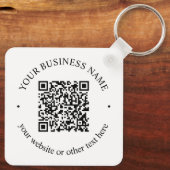 アップロードしたQRコードと編集可能な循環文字 キーホルダー (裏面)