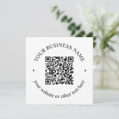 アップロードしたQRコードと編集可能な循環文字 サンキューカード (スタンド正面)