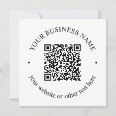 アップロードしたQRコードと編集可能な循環文字 サンキューカード (正面)