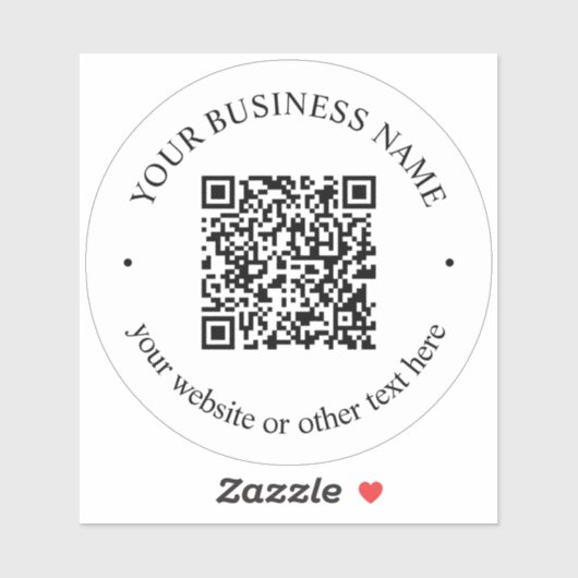 アップロードしたQRコードと編集可能な循環文字 シール (シート)