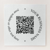 アップロードしたQRコードと編集可能な循環文字 ジグソーパズル (横)
